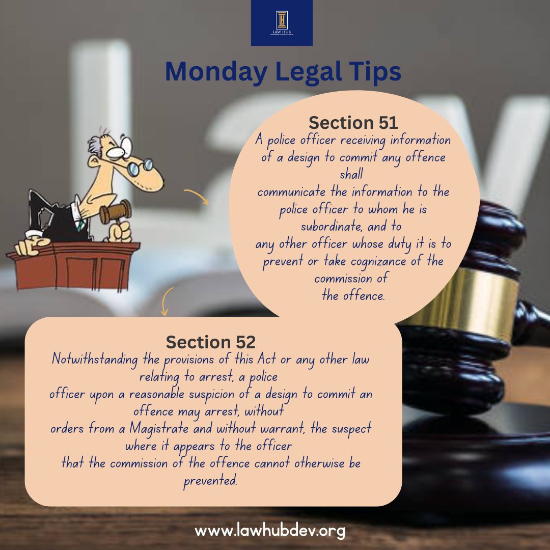 LawHub_DAC's tweet photo. #MondayLegalTips
Did you know?
🚨 The police can arrest BEFORE a crime happens!
If they:
👉Get a tip about a planned crime
👉Think it's legit
👉Believe it's the only way to stop it
No warrant needed!
#ACJL #LegalTips #ACJA
@FedMinOfJustice @NigBarAssoc @UNDPgov @OpenSociety https://t.co/3djQu2LvXY