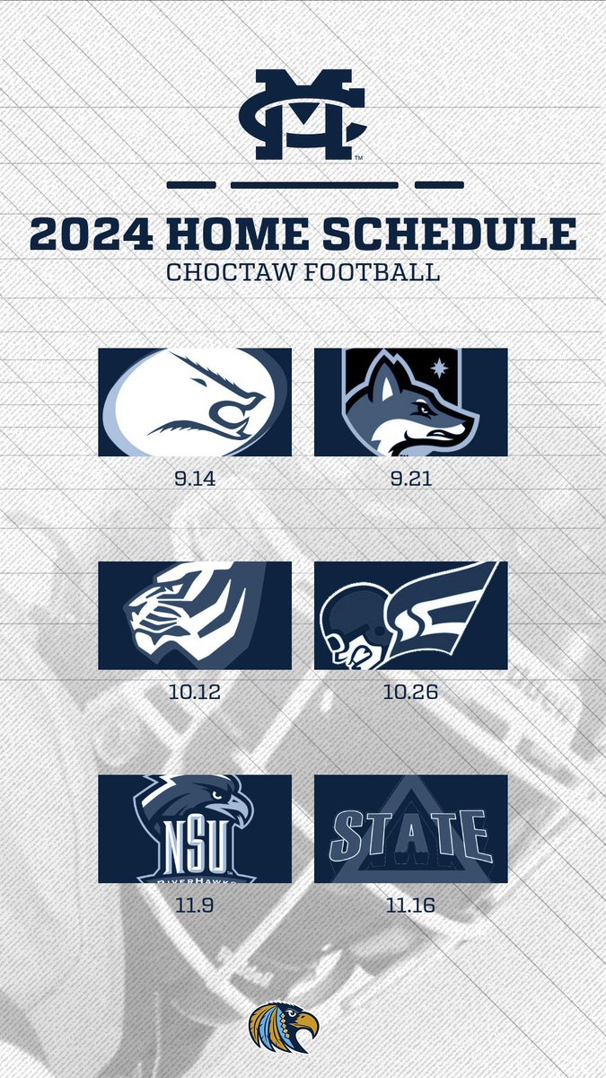coachjmcdaniel's tweet image. Recruits you got 6 chances to come home and see the Choctaws put on a show! #COTM