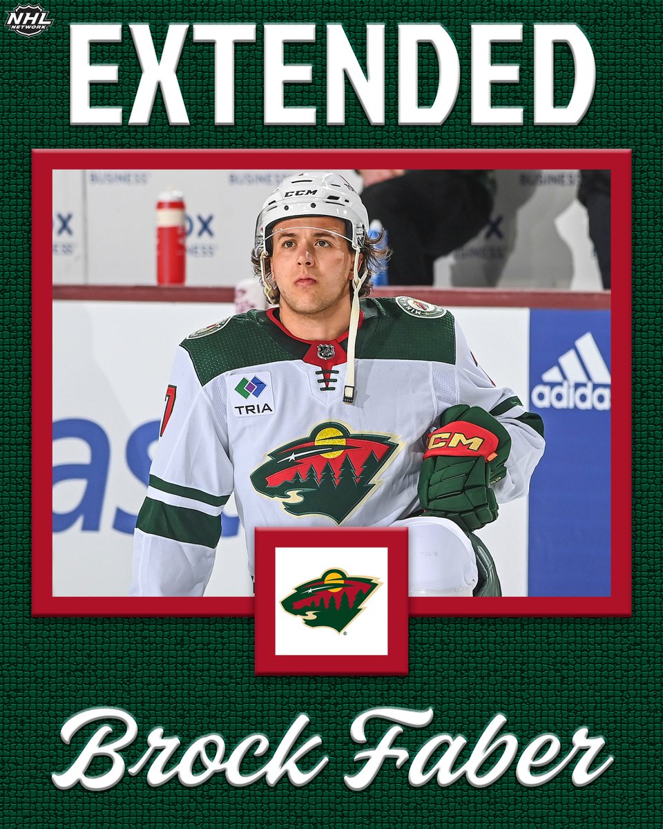 NHLMedia's tweet photo. Brock Faber has signed an 8-year, $68M extension with the @mnwild! https://t.co/gC7hZP3xDw