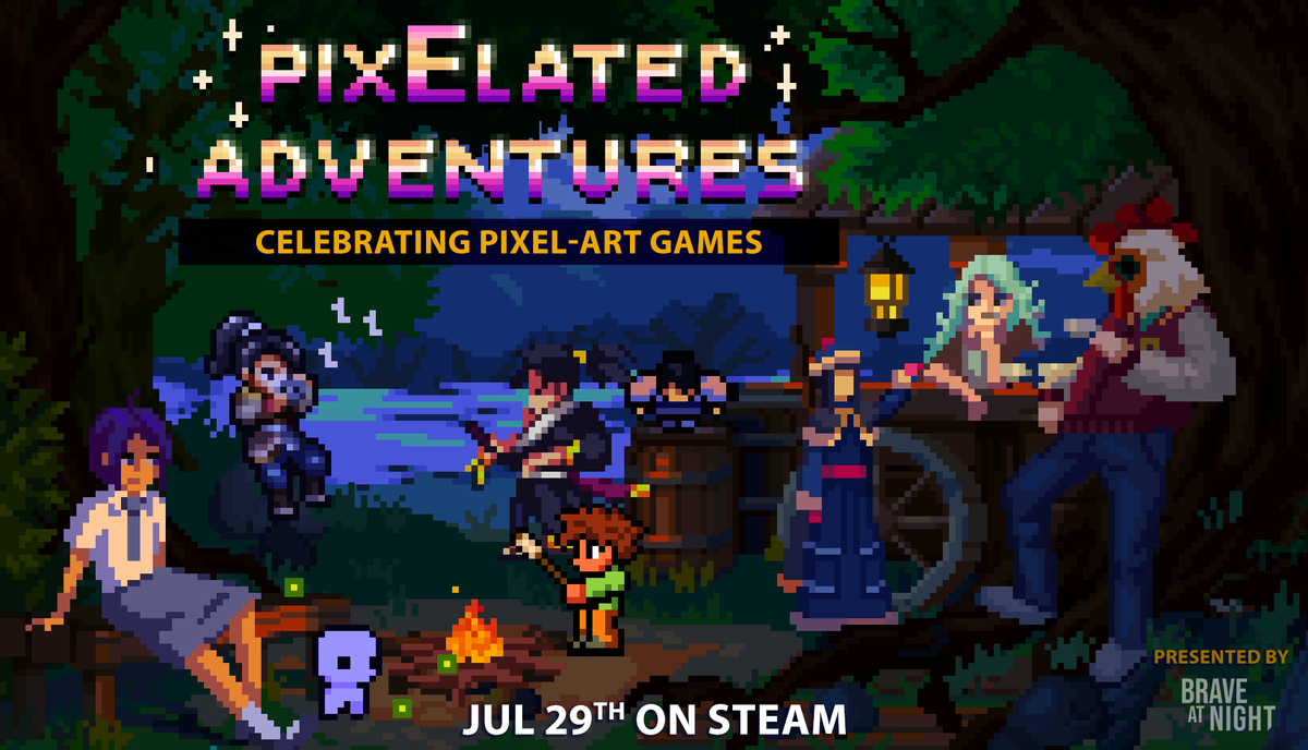 psst... Vampire Survivors is part of #PixElatedFestival’s Official selection! 🧛

come celebrate pixel-art games with us during the Steam festival, happening right NOW 🎉

all of our DLC is currently 10-20% off until August 5th! 🎁