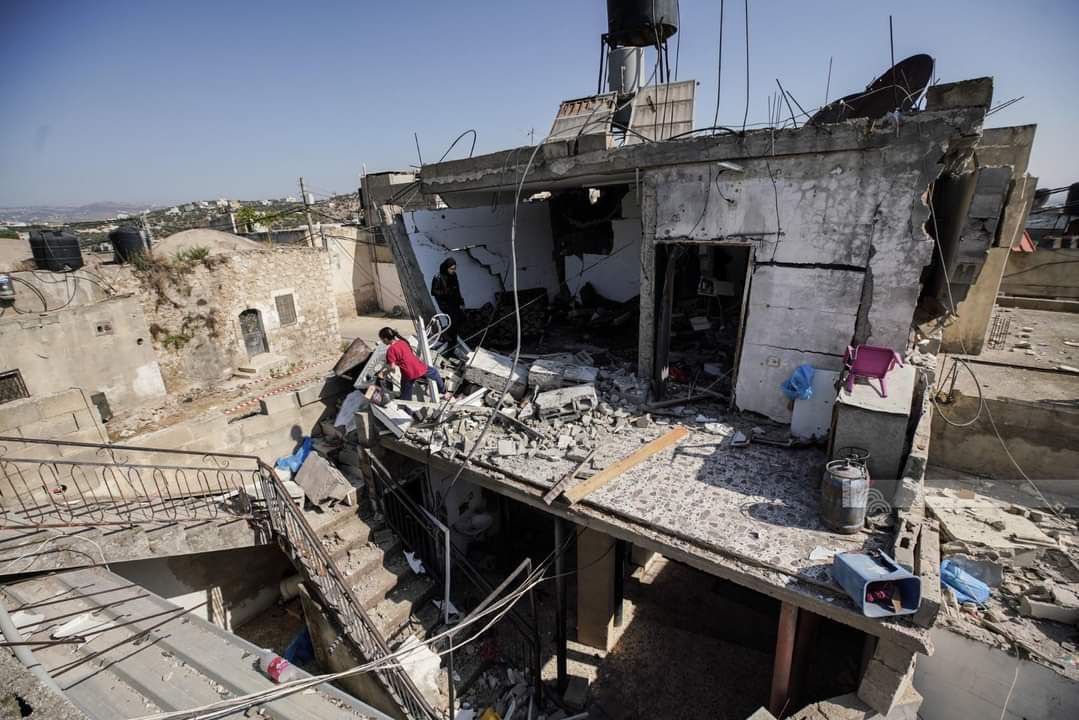 voices_eng's tweet photo. Locals inspect the destruction left behind the Israeli military attack yesterday on the town of Kafr Dan, of the occupied West Bank, which resulted in the murder of six Palestinians. https://t.co/0dtWV9ByOT