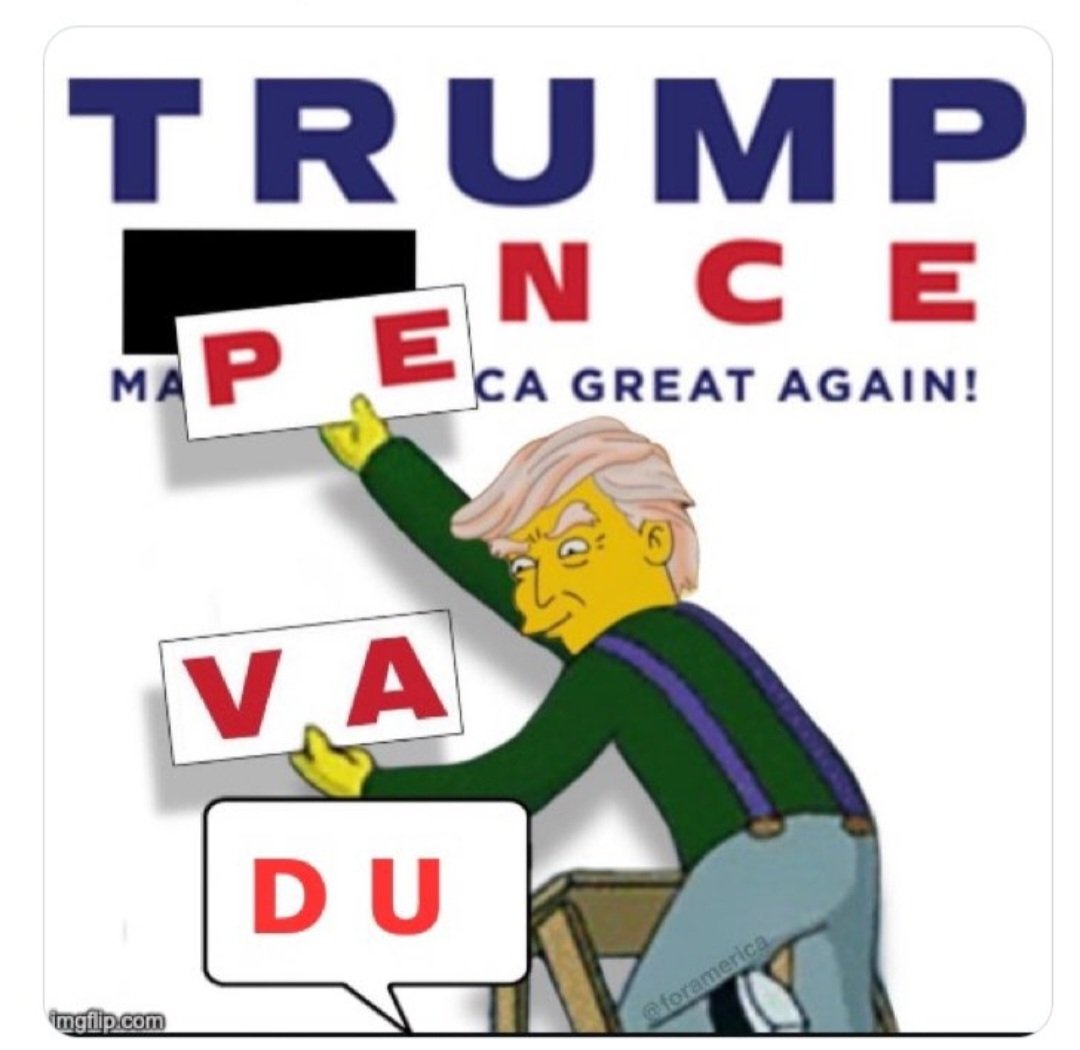 SammySleuth's tweet image. Indeed!
#DonOld
#DonVict
#DonCon
#DonNazi
w.r.t. propoganda signs...
.........
mike PEnce
........&amp;amp;
james VAnce
........
appears to be exchanging "PE" for "VA" ... So, basically, the typesetting for propoganda signs is cheaper b/c changing just two letters...