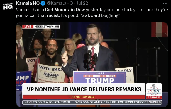 FactCheckChecks's tweet photo. ✅FACT

Democrats have a proven track record labeling everything Republican as "racist"

Even while mocking @jdvance's statement, the #FarLeft actors can't resist demonstrating its factuality: https://t.co/mwIzz55B0D

#Jdvcheck #election2024 #diversity #dei https://t.co/JCftXvZ5Bp