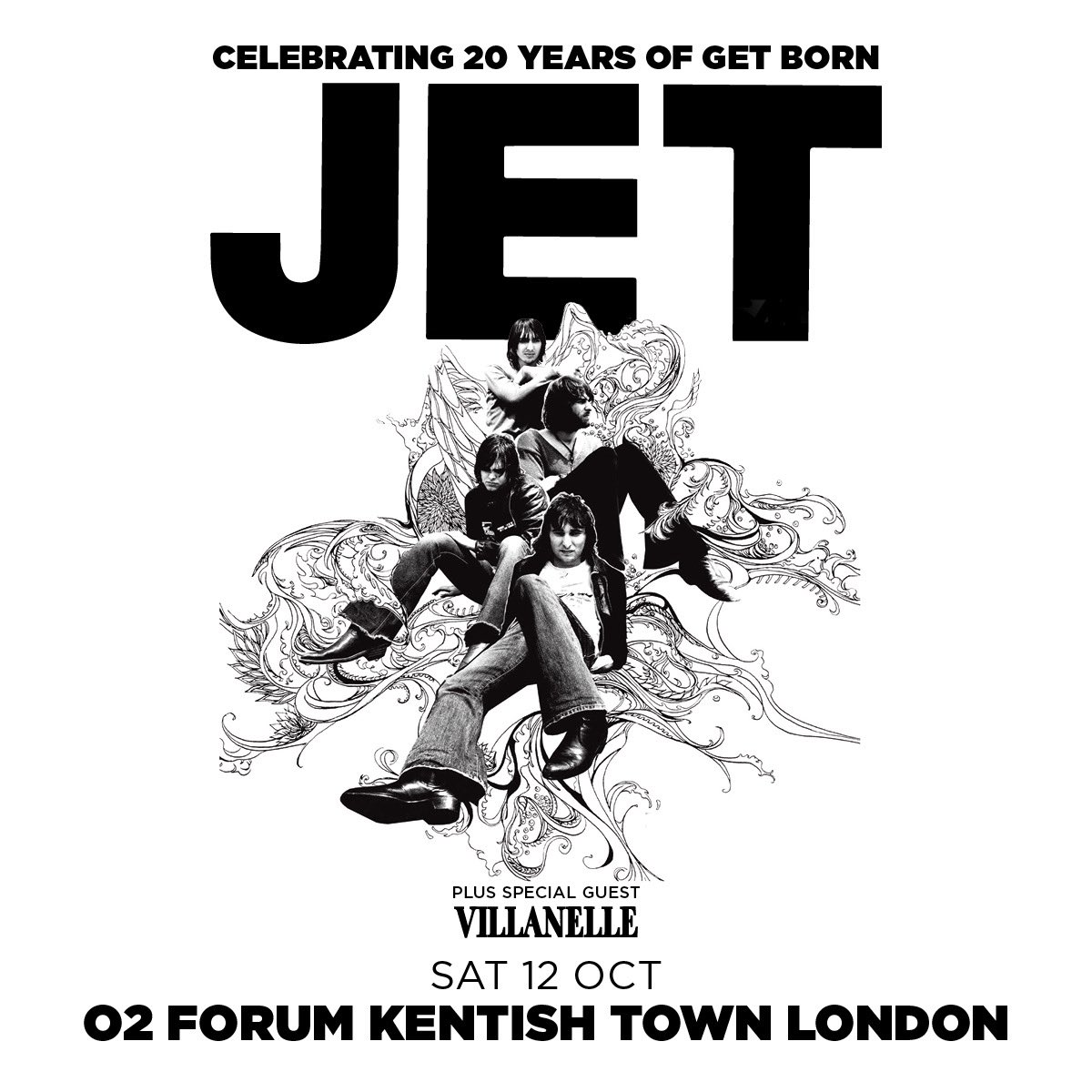 VILLANELLE are pleased to announce they will support Jet at O2 Forum on October 12th. Tickets are on sale now. 

tix.to/JET
