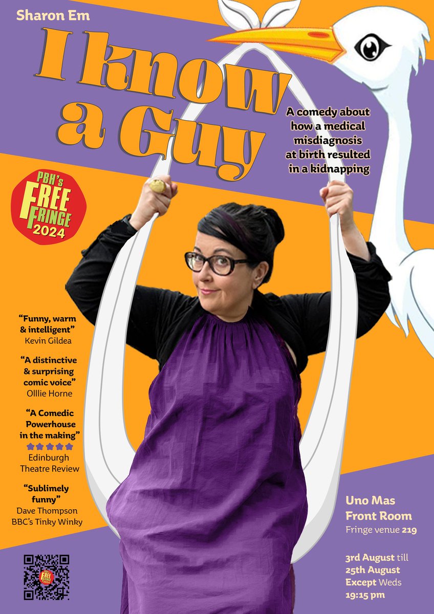 Sharon Em (@emn_sharon) on Twitter photo My debut solo hour: 'I Know a Guy' daily at UnoMas at 19.15 (ex Weds). A comedy about a medical misdiagnosis resulting in a kidnapping. <a href="/edfringe/">Edinburgh Festival Fringe</a> part of <a href="/freefringe/">Peter Buckley Hill</a> @ScottJKyle1 #quickflyer #edfringe My debut solo hour: 'I Know a Guy' daily at UnoMas at 19.15 (ex Weds). A comedy about a medical misdiagnosis resulting in a kidnapping. <a href="/edfringe/">Edinburgh Festival Fringe</a> part of <a href="/freefringe/">Peter Buckley Hill</a> @ScottJKyle1 #quickflyer #edfringe