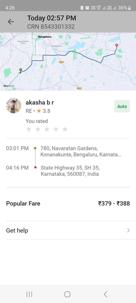 sahayamit's tweet photo. From Rs.379 to Rs.920 is like a 2.5x jump, which is unethical in terms of an auto service.
If you guys do this often, I might have to stop using the app.

I am attaching a screenshot of the same.
Even if you see the popular fare on your app, it is way less.
Please Refund! https://t.co/jHBWXmpfwV