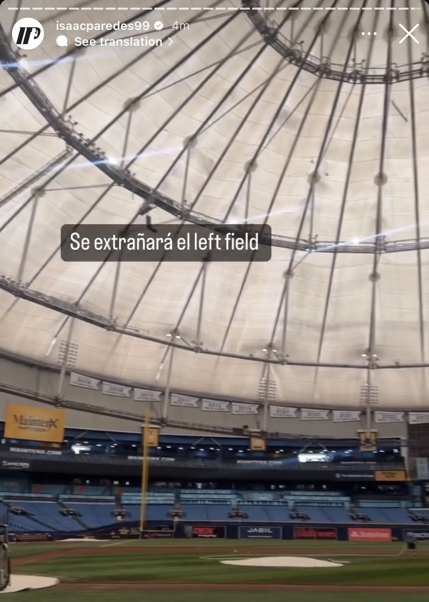 TayVictoria8's tweet photo. Isaac says goodbye to left field at the Trop. 😭 https://t.co/IEXva7YwZQ