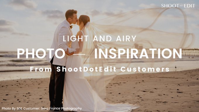 If you're aiming for an ethereal and romantic feel in your photos, you might want to try the light and airy wedding photography style. Today's blog offers tips and inspiration on how to achieve this popular style. Take a look! 📸 ✨

👉 shootdotedit.com/blogs/news/lig…

#ShootDotEdit