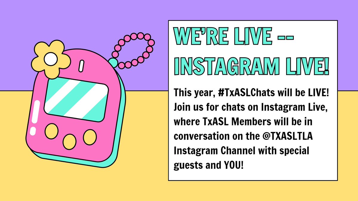 This school year, we’re moving our monthly #TxASLChat to Instagram! Join us on Instagram Live each month to chat with amazing librarians on a topic near and dear to all of us. We are stronger together! @txla_1902