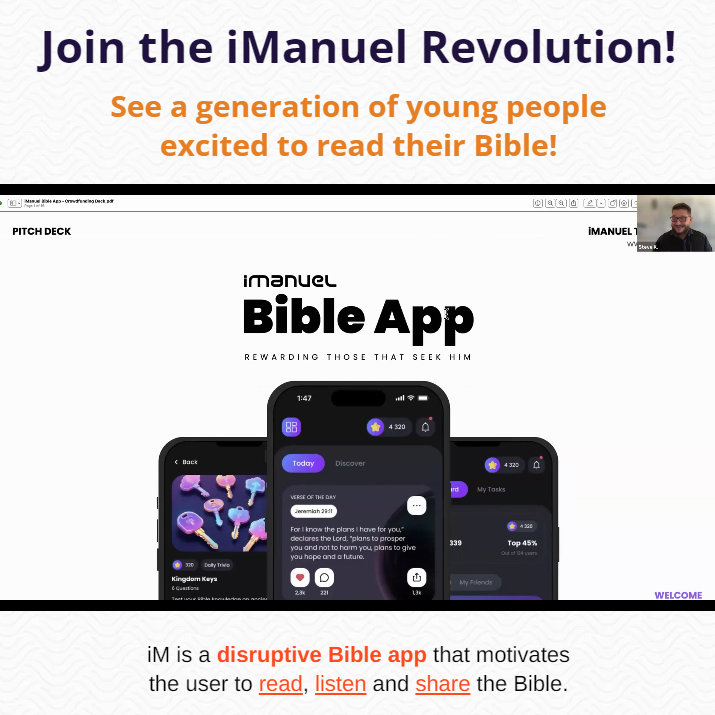 CYN_Ministries's tweet photo. Everything has been building up to THIS! The iManuel Bible App is a revolutionary app accelerating spreading the Gospel! Watch Steve K's announcement replay here &amp; register for Aug 2 Zoom: https://t.co/c3WKpiUUlI #bible #castyournets #stevek #iManuel #cyn #stephenkasaynenko https://t.co/lUkY2SD8ei