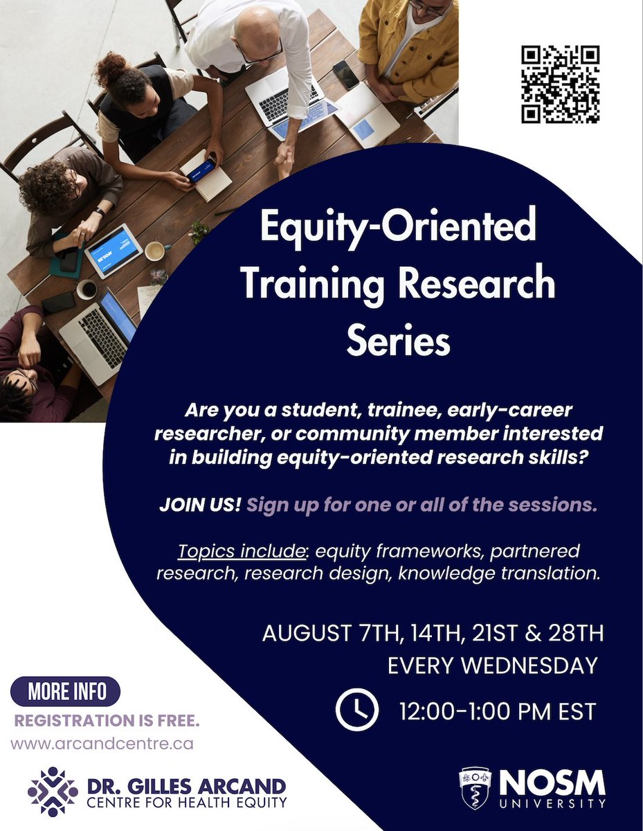 Interested in learning more about equity-oriented research, check out this 4-part seminar series by <a href="/arcandcentre/">Dr. Gilles Arcand Centre for Health Equity</a> AND it's FREE. Please share.
