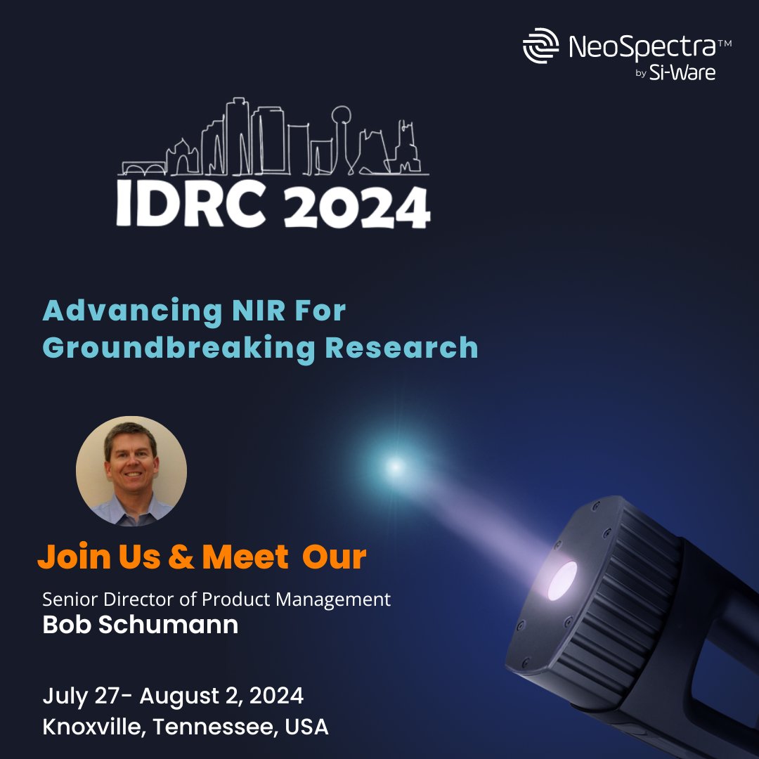 SiWareSystems's tweet photo. 🌟 NeoSpectra is proud to be a sponsor at the #IDRC2024🌍
Don't miss Bob Schumann our Senior Director of Product Management sharing insights on how NeoSpectra is empowering diverse research applications.
#IDRC2024 #NIRSpectroscopy #MaterialsAnalysis #PortableSpectroscopy https://t.co/2u3SlMClC0