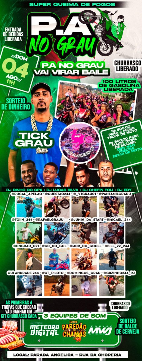 Domingão tem o evento mas brabo da região p a no grau