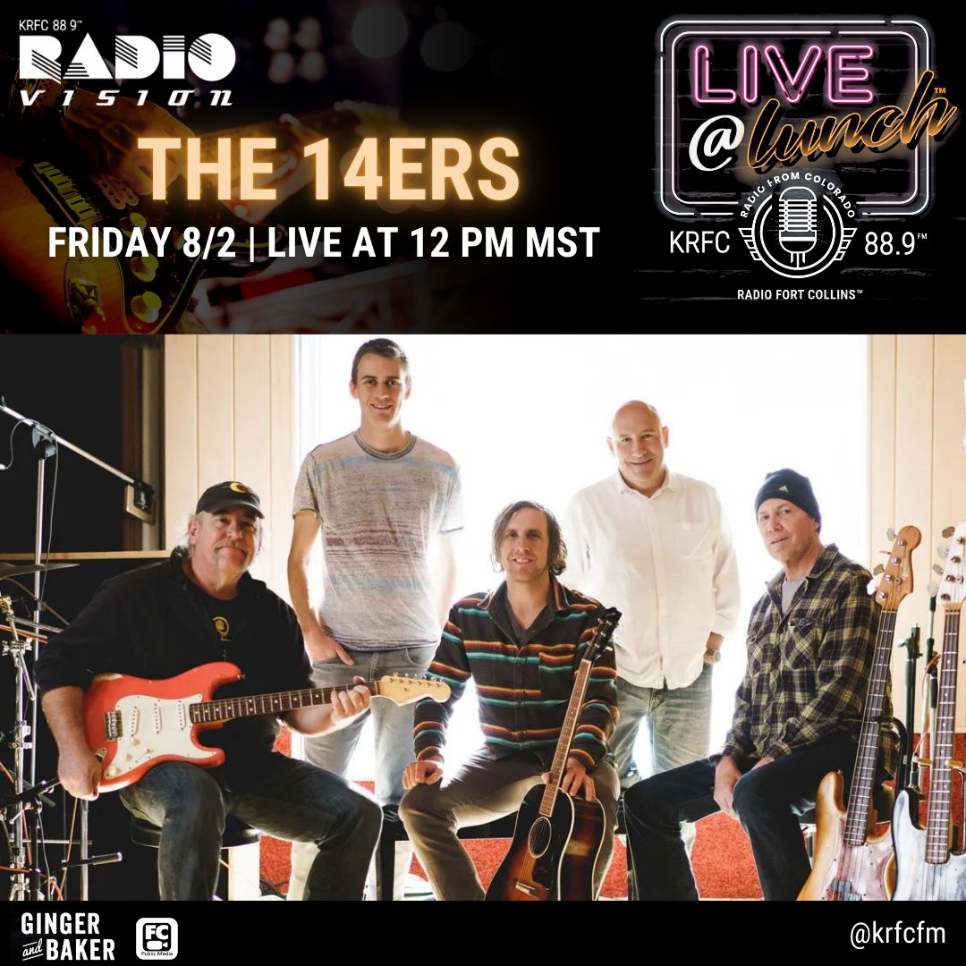 krfcfm's tweet photo. @The14ers is our guest on LIVE@LUNCH FRI 8/2 at 12PM!
How to Tune In?
KRFC 88.9 FM on your radio dial at 12PM (MST)
Facebook Livestream on KRFC Facebook Page https://t.co/Gs58Y5GKtr
Watch the replays on KRFC Radiovision Youtube Channel https://t.co/g96bpJBJZb
#krfcfm #the14ers https://t.co/MLCPqoT52j