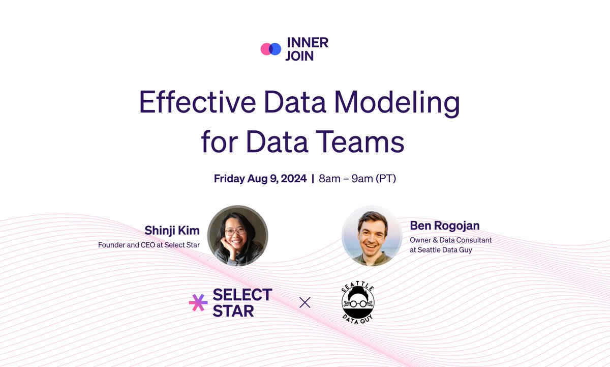 Join us next Fri Aug 9 for a deep dive on data modeling and data teams with @seattledataguy. Ben will delve into best practices for creating efficient data models and fostering effective collaboration between team members.

👉 Register hubs.la/Q02JfH920