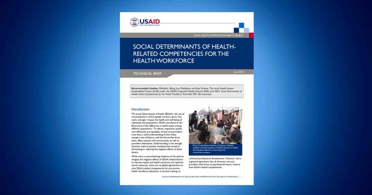 LHSS Project (@lhssproject) on Twitter photo Doctors & nurses can reduce the adverse health effects of social determinants of health, but first, they need to possess core SDoH-related competencies. Our brief suggests 25 competencies. Check it out! 👉 bit.ly/3BtntlR <a href="/USAIDGH/">USAID Global Health</a> <a href="/H_S_Global/">Health Systems Global</a> <a href="/THEnetcomm/">THEnet</a> #HealthSystems Doctors & nurses can reduce the adverse health effects of social determinants of health, but first, they need to possess core SDoH-related competencies. Our brief suggests 25 competencies. Check it out! 👉 bit.ly/3BtntlR <a href="/USAIDGH/">USAID Global Health</a> <a href="/H_S_Global/">Health Systems Global</a> <a href="/THEnetcomm/">THEnet</a> #HealthSystems