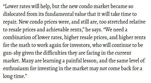 "Just let developers build, and prices/rents will come down!"

Developers: "We will not build until prices and rents go up."