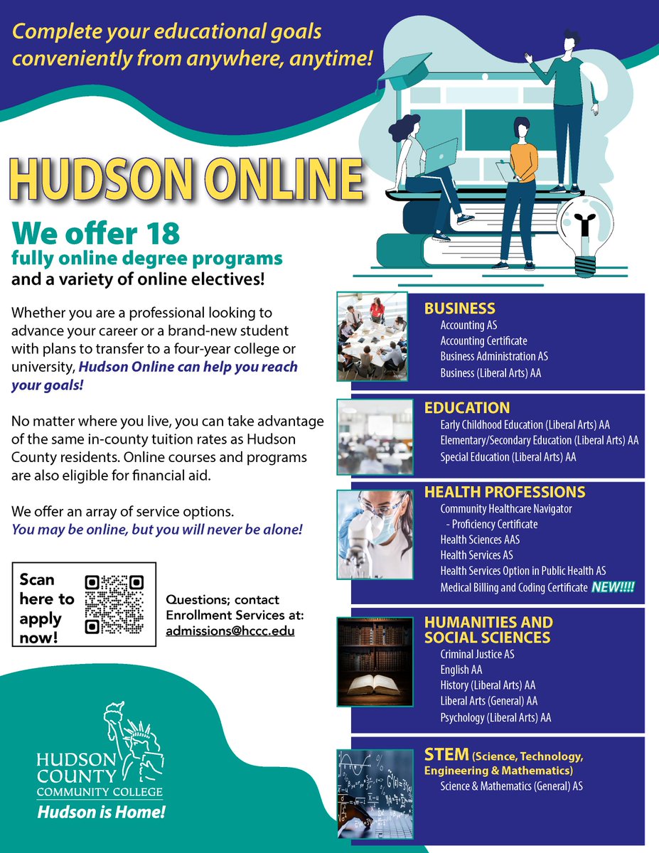 HudsonCCC's tweet image. Hudson Online can help you reach your goals! #HudsonIsHome #OnlineDegrees