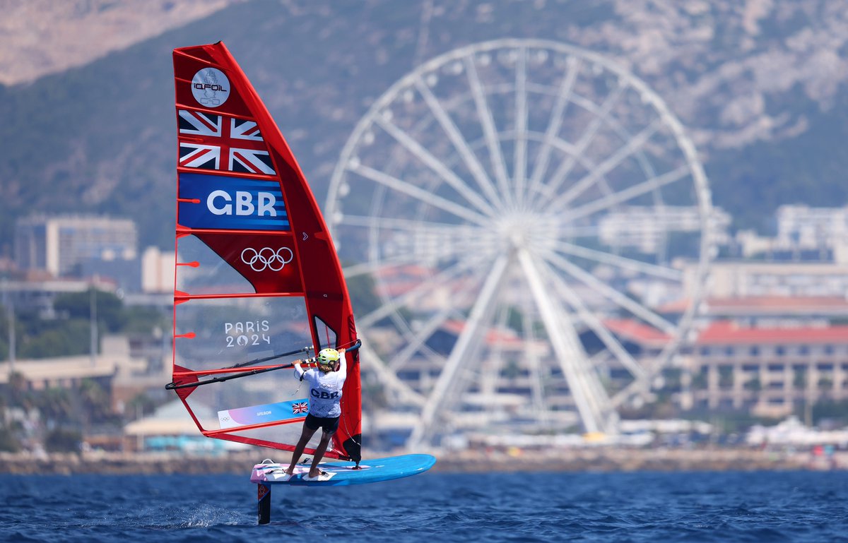 Dream start to Paris 2024 for windsurfer Emma Wilson! 🎡

A race win and a second place finish today, sees her top the overall standings after two days of racing. 

#Paris2024