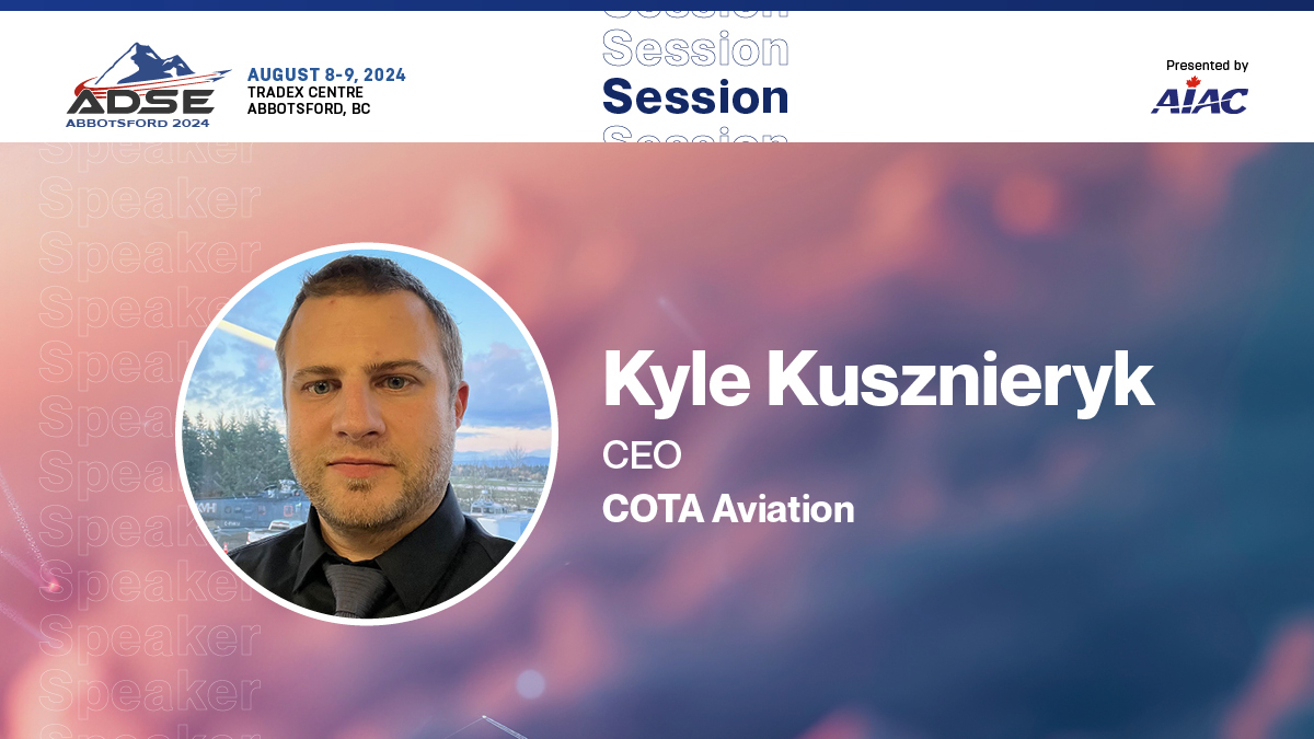 ADSEexpo's tweet photo. New speaker announcement!

AIAC is pleased to announce that Kyle Kusznieryk, CEO of COTA Aviation has joined the #ADSE2024 line-up.

#ADSE is just over one week away, if you haven't already registered or reserved a booth for the trade show, act fast :https://t.co/Fg4r3PNz4q https://t.co/m17XMwjTGn