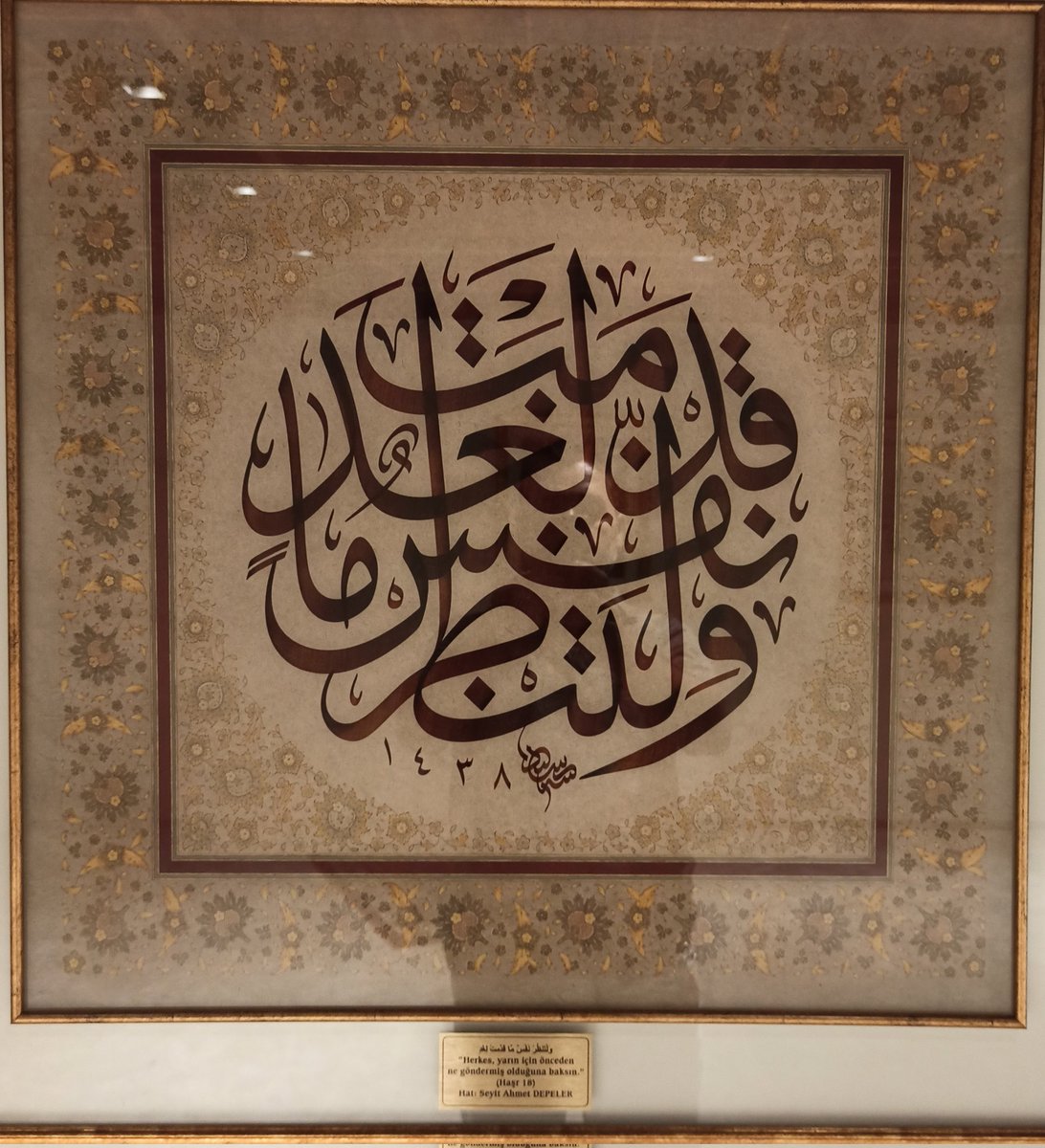 "Herkes yarın için ne hazırladığına baksın" Haşr 18'den
Hat: <a href="/SDepeler/">Seyit Ahmet Depeler</a>