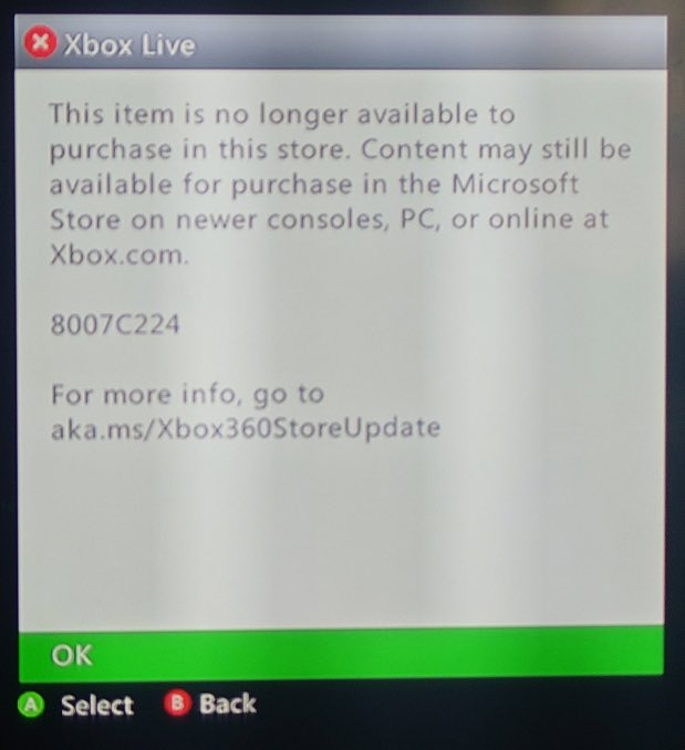 DramaAlert's tweet photo. The Xbox 360 store has OFFICIALLY been shut down... 💔‼️ https://t.co/OLbE1w4rj2