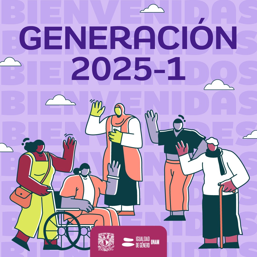 🤓 Bienvenida generación 2025-1 a la <a href="/UNAM_MX/">UNAM</a>.🥳
💜🏳️‍🌈Construyamos juntxs la universidad libre de violencias que merecemos.

😎 Mira el video de bienvenida: youtu.be/2kmjvwPj1I4?si…  
💚​📲​Visita el micrositio de bienvenida: bit.ly/cigu-bienvenida