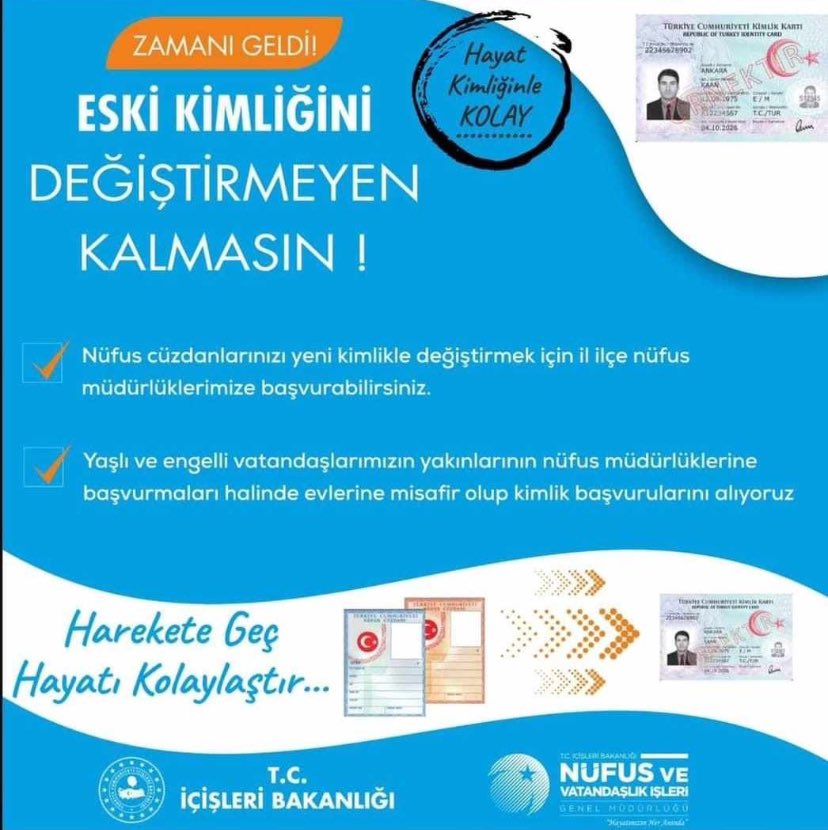 #HayatKimliğinleKolay bundan iyi nasıl olur 🍀
<a href="/itasyapan/">İbrahim Taşyapan</a> 
<a href="/edizsurucu/">Ediz Sürücü 🇹🇷🇹🇷🇹🇷</a> 
<a href="/MustafaGungorlu/">Mustafa GÜNGÖRLÜ</a> 
<a href="/beykaymakamligi/">Beypazarı Kaymakamlığı</a> 
<a href="/BeypazarNufus/">Beypazarı Nüfus Müdürlüğü</a>