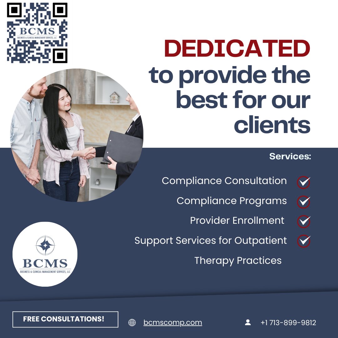 Business & Clinical Management Services, LLC (@bcmscomp) on Twitter photo 🤯 ARE YOU SWIMMING IN THE SEA OF HEALTHCARE REGULATION? 🏊
BCMS IS YOUR COMPLIANCE SOLUTION FOR OUTPATIENT THERAPY PROVIDERS!
Give us a call!
Business & Clinical Management Services
📲 (713) 899-9812
✉️ nevinsa@bcmscomp.com
🌐bcmscomp.com 🤯 ARE YOU SWIMMING IN THE SEA OF HEALTHCARE REGULATION? 🏊
BCMS IS YOUR COMPLIANCE SOLUTION FOR OUTPATIENT THERAPY PROVIDERS!
Give us a call!
Business & Clinical Management Services
📲 (713) 899-9812
✉️ nevinsa@bcmscomp.com
🌐bcmscomp.com