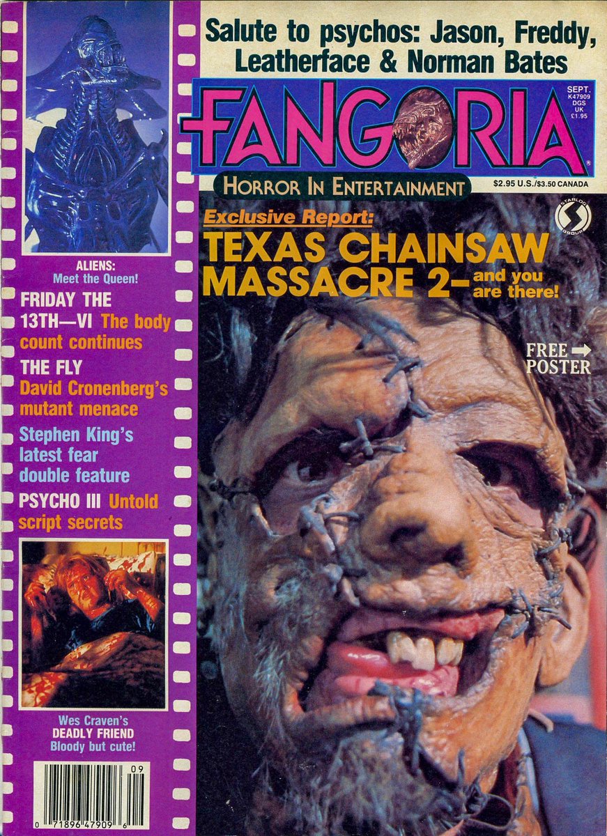EugWSerra's tweet photo. On August 22, 1986, The Texas Chainsaw Massacre 2 buzzed into theaters! #TheTexasChainsawMassacre2 #TobeHooper #TomSavini #Leatherface #BillJohnson #ChopTop #BillMoseley #VanitaStretchBrock #CarolineWilliams #LeftyEnright #DennisHopper #JimSiedow #Fangoria https://t.co/mz4Xq9MMt9