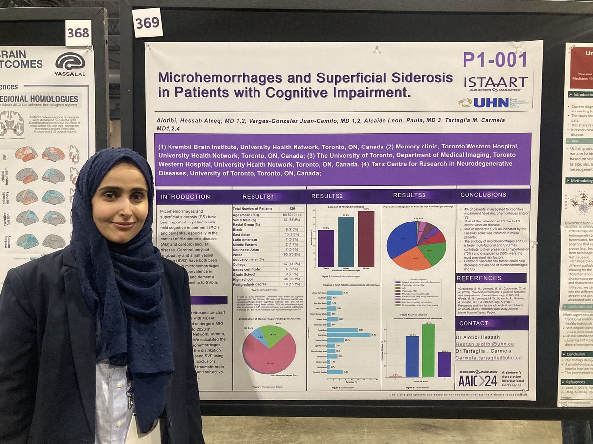 #AAIC2024 congrats to Hessah  <a href="/HessahAlotaibi8/">Hessah A. Alotibi /حصة العتيبي</a> presenting on microhemorrhages in cognitively impaired