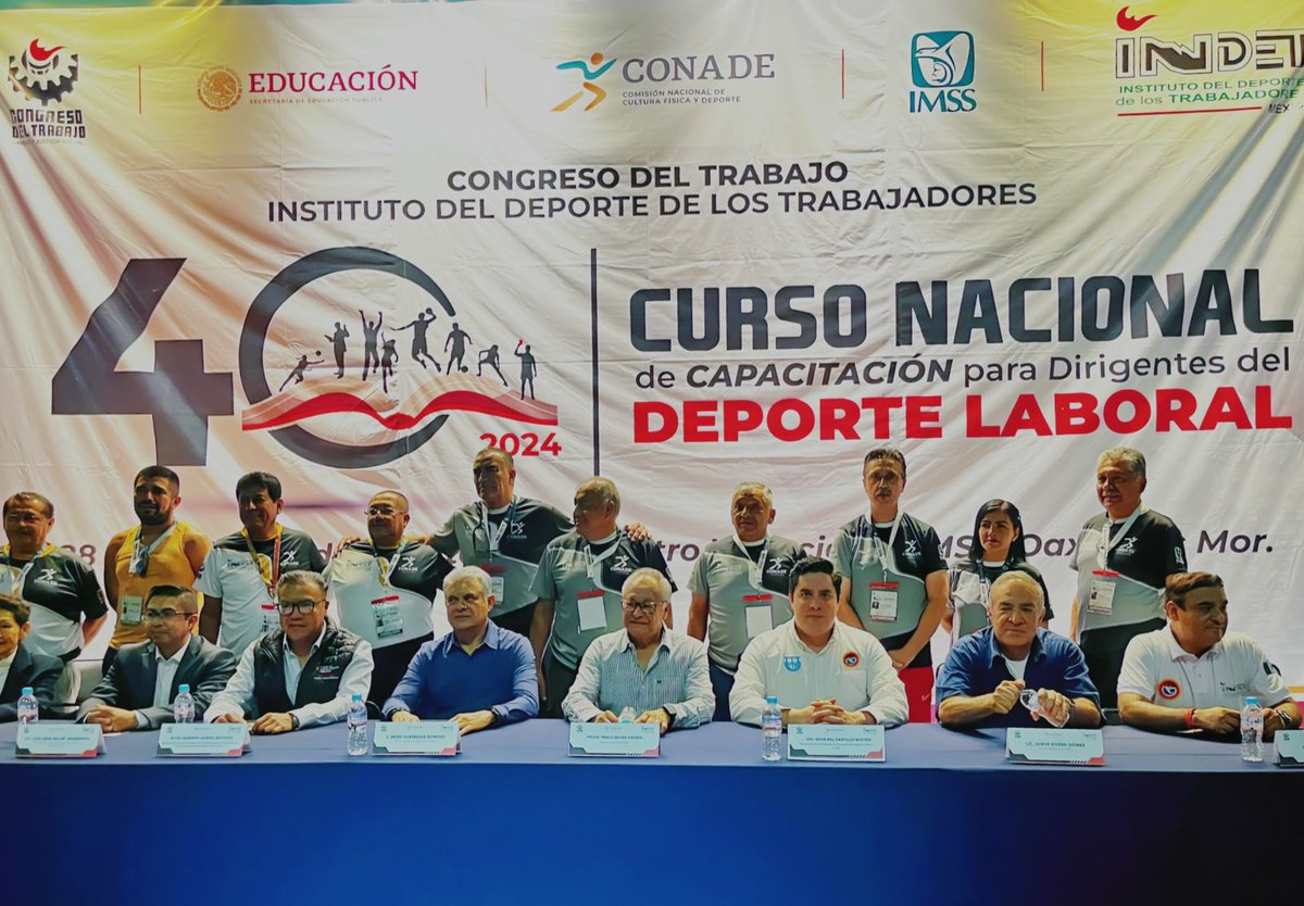 INCTM_MX's tweet photo. 🫡En representación del Sen. @CarlosAceves_ del Olmo, líder de la @CTM_MX, estamos presentes en el Curso Nacional de Capacitación para Dirigentes del Deporte Laboral, organizado por el Congreso del Trabajo a través del @IndetMexico.🤾‍♀️🏀 https://t.co/CAYUdFOO7R