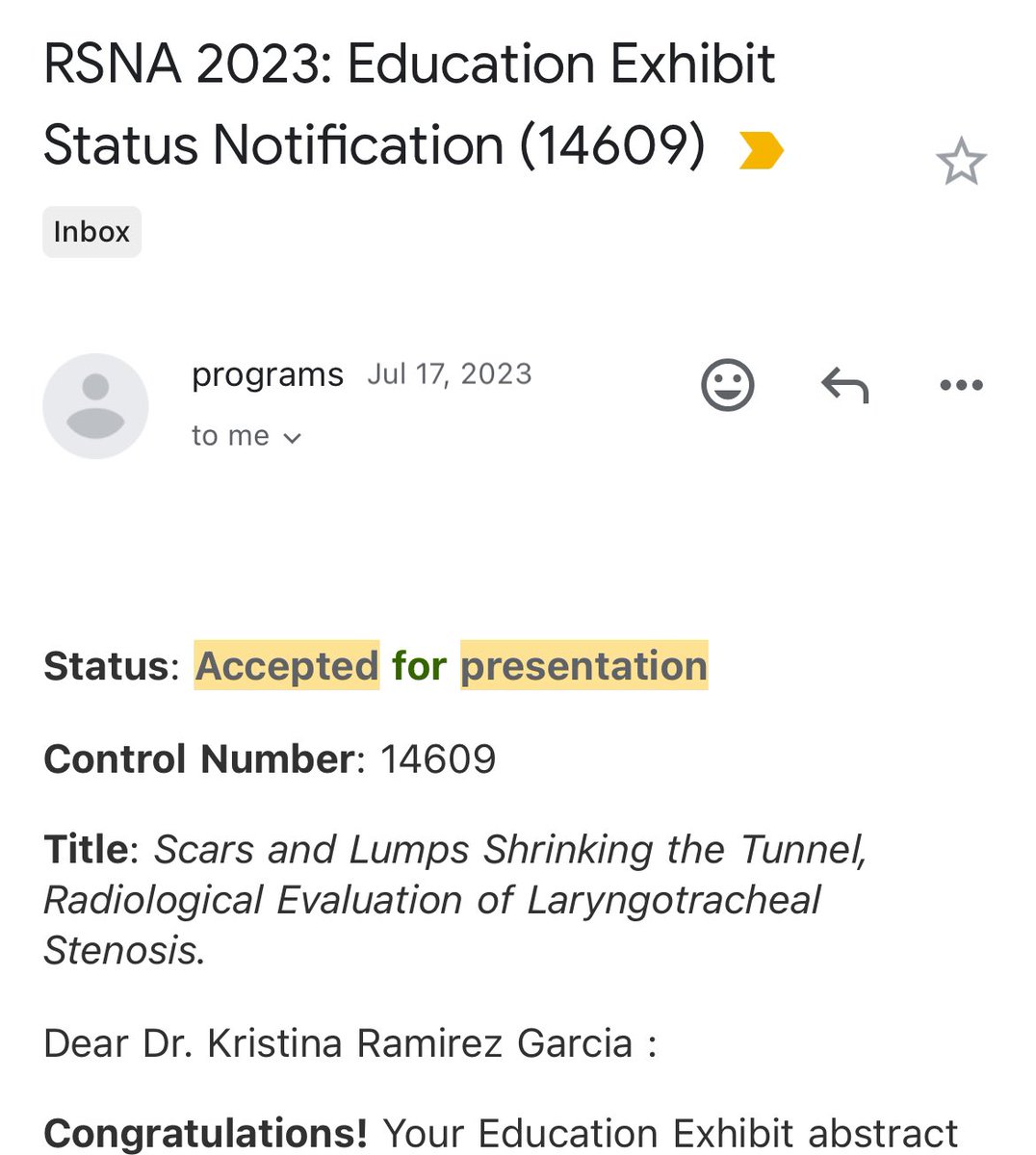 Kristinarg98's tweet photo. First radiographics! What a journey this has been. I can't thank my mentor @gristere enough for all the guidance through this process. Big thanks to the entire team @almudenaperezl1, Michelle Gonzalez, and Yuki Kimura. Looking forward to more research opportunities through @RSNA https://t.co/1RAuJbDNGu