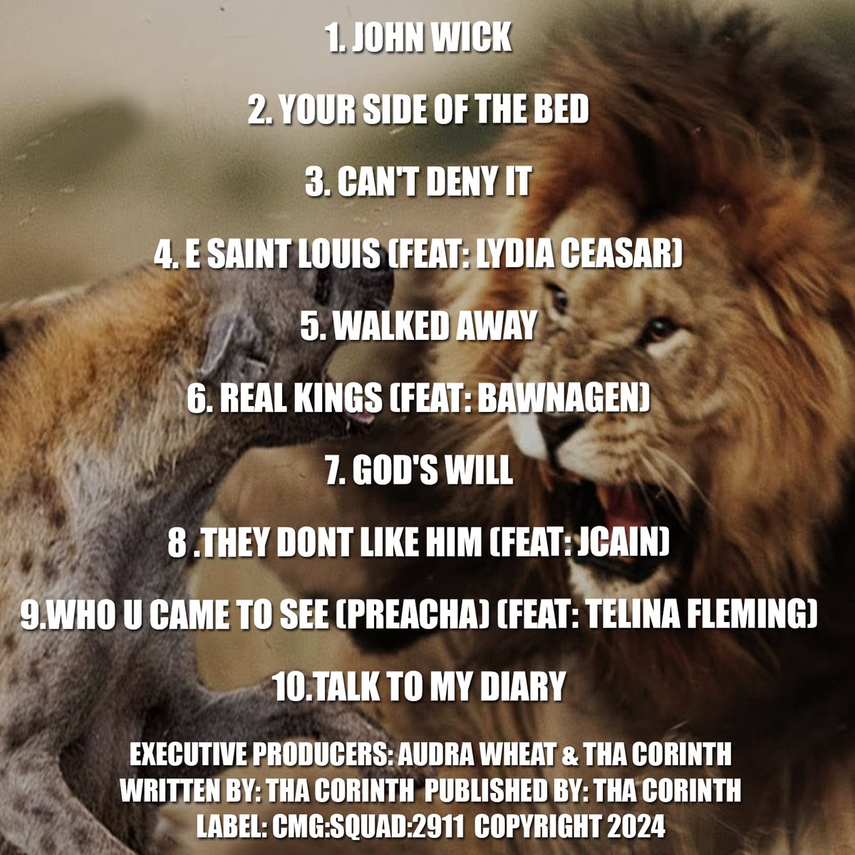 CMGTHESTONE's tweet photo. Track listing for Tha Corinth New album coming Dec 28th https://t.co/gWZii07E72
