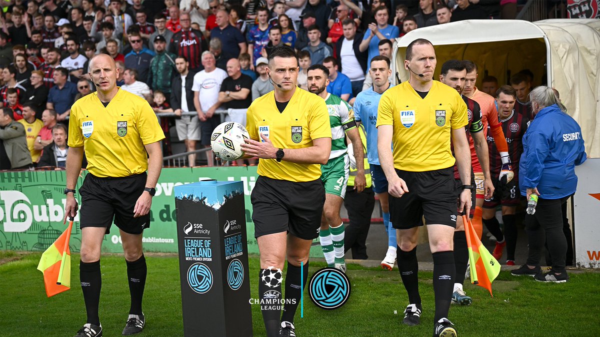 LeagueofIreland's tweet image. Congratulations to Rob Hennessy, Dermot Broughton, Emmet Dynan and Damien MacGraith have are the first Irish officials appointed to a Champions League game with VAR. 

The officials will take charge of Midtjylland (DEN) and Santa Coloma (AND)

Learn more about refereeing at…