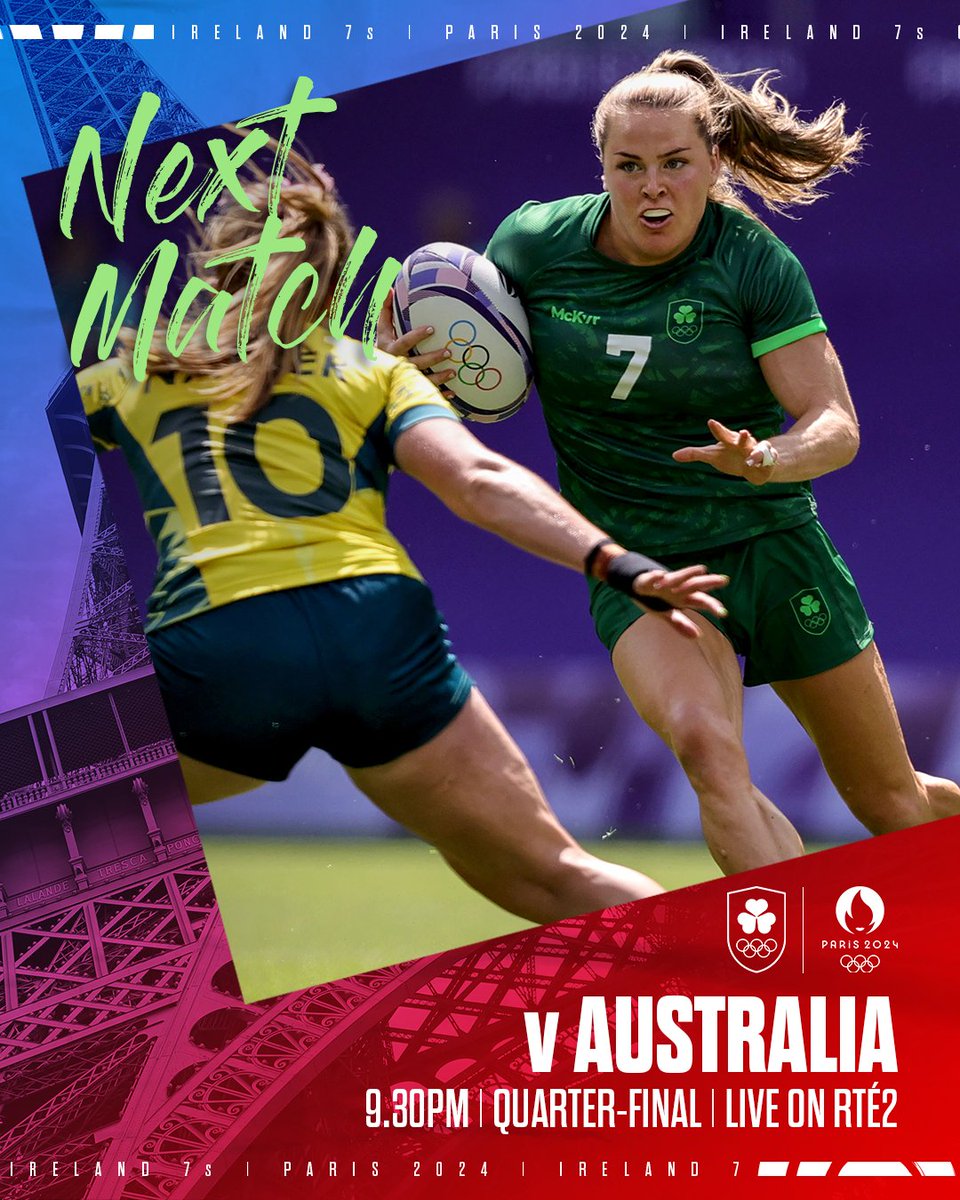 All set for a big Olympic quarter-final under the Parisian lights! ✨

#Ireland7s