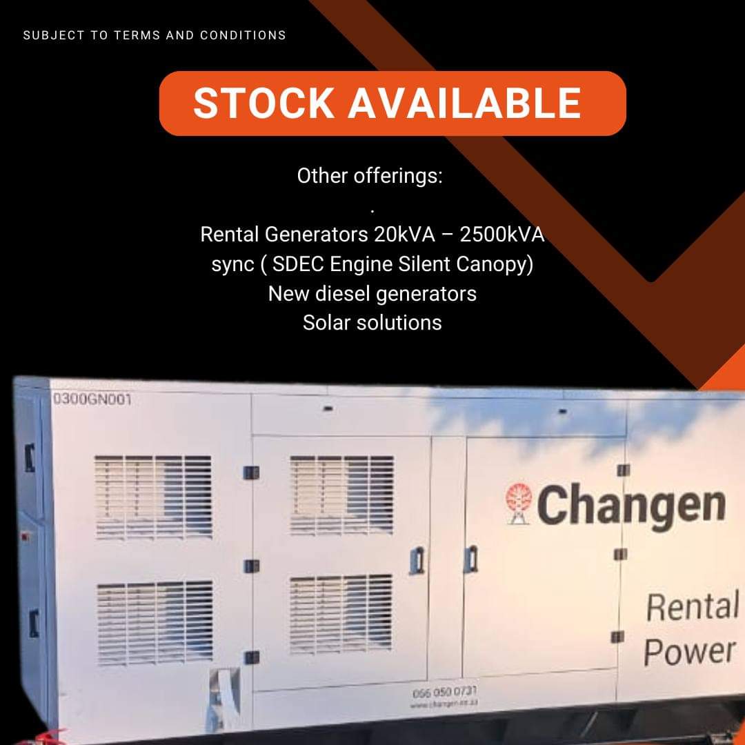 ChangenPower's tweet image. 🔌⚡️ Running low on power? Look no further! 🔋💡 
𝗥𝗲𝗻𝘁𝗮𝗹 𝗴𝗲𝗻𝗲𝗿𝗮𝘁𝗼𝗿𝘀 | 𝗡𝗲𝘄 𝗴𝗲𝗻𝗲𝗿𝗮𝘁𝗼𝗿𝘀 | 𝗦𝗼𝗹𝗮𝗿 𝘀𝗼𝗹𝘂𝘁𝗶𝗼𝗻𝘀 
changen.co.za  

#TemporaryPowerSolutions #GeneratorsForHire #EmergencyPowerSupply
#GeneratorRental #BackupPowerServices