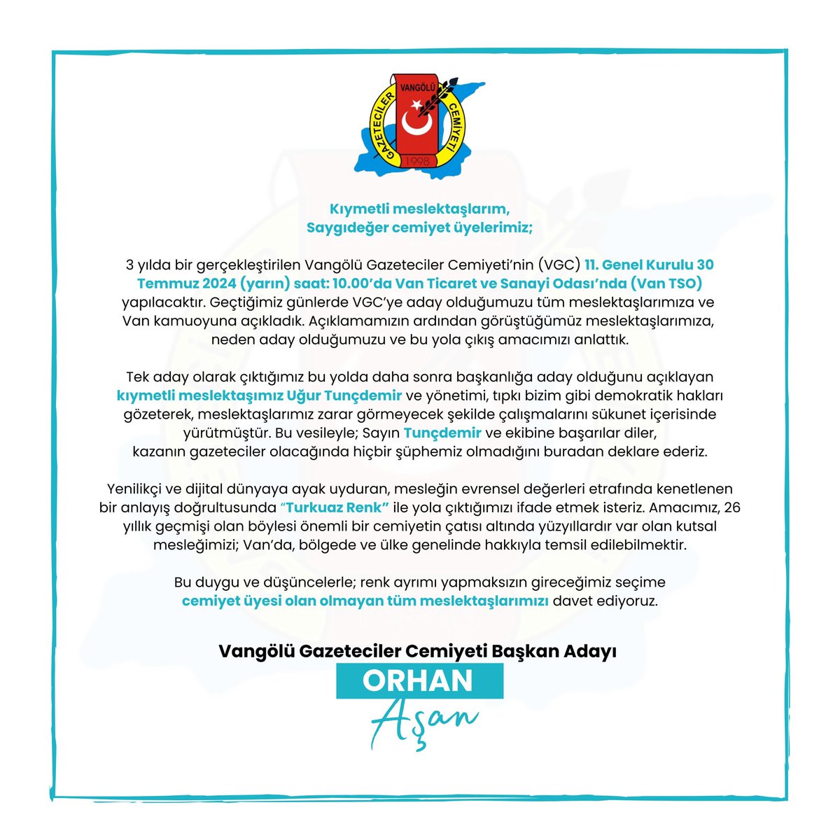 Yarın tüm meslektaşlarımızı bekliyoruz.