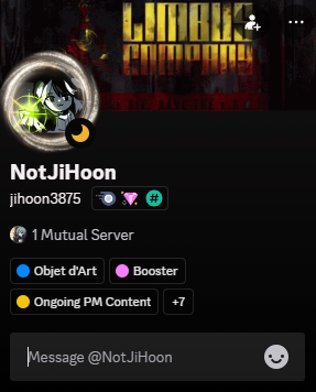 TheTsunul's tweet image. Jihoon did not just change his Discord pfp to his V Tuber doing fkin Hollow purple...

This shit so peak