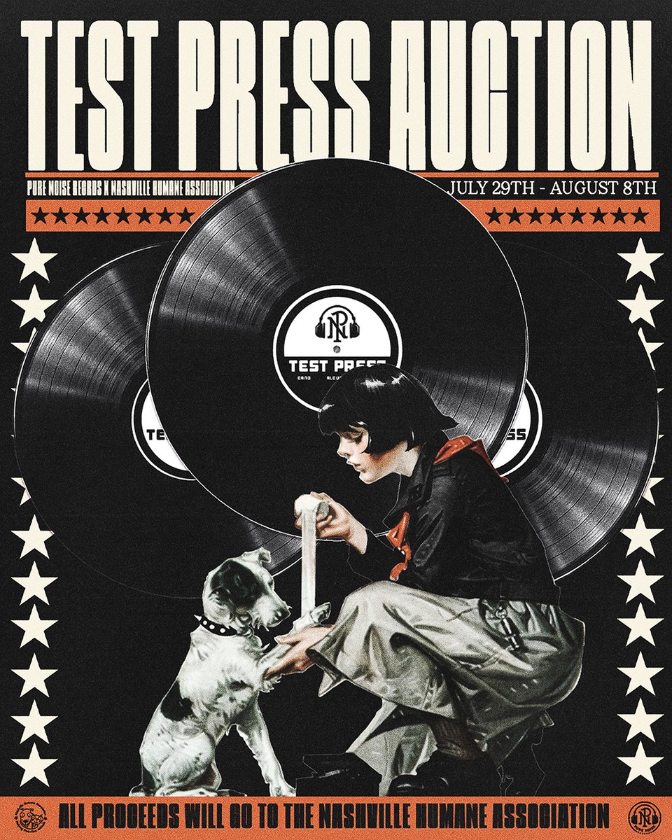 Pure Noise Records (@purenoiserecs) on Twitter photo Our summer test press auction is starting right now! All proceeds made from the auction will go to support <a href="/nashvillehumane/">Nashville Humane</a> 🐈🐶 ebay.com/usr/purenoiser… Our summer test press auction is starting right now! All proceeds made from the auction will go to support <a href="/nashvillehumane/">Nashville Humane</a> 🐈🐶 ebay.com/usr/purenoiser…
