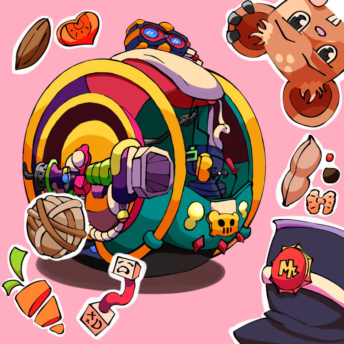 jhyusos's tweet photo. Chuck Hamster, skin concept 🗣️
#BrawlStarsArt #SupercellMAKE #Brawlstars https://t.co/xXWx4tdlub