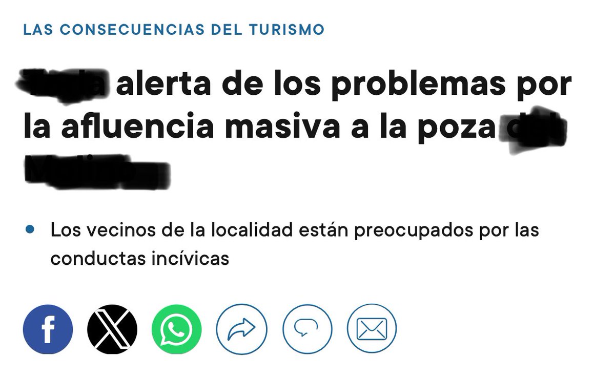 Hasta hace poco la convivencia era sostenible. El boca a boca hacía que viniese algún curioso…

Pero los influencers rompieron la baraja.

He perdido la cuenta de la gente que me ha preguntado por la poza, y les he dicho que no existe.

Disculpad si me estáis leyendo alguno/a 🙏🏼
