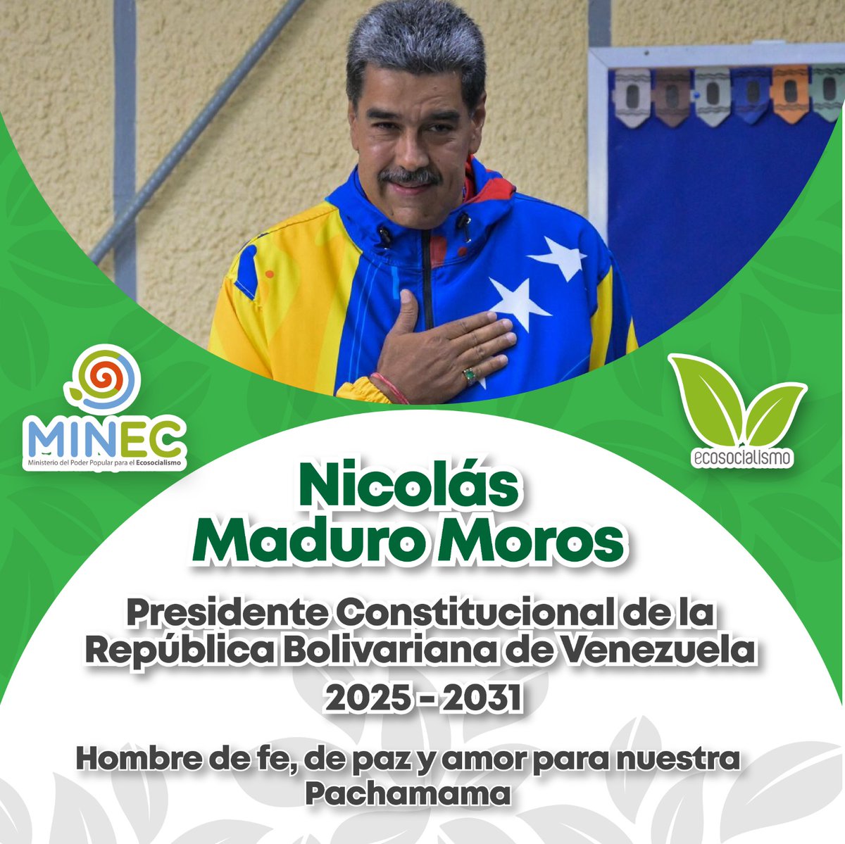 Desde el Minec felicitamos al Pdte. Nicolás Maduro Moros por su reelección como candidato de la paz en Venezuela. 

El pueblo venezolano salió masivamente a los centros electorales y manifestó su voluntad de seguir siendo libre bajo el liderazgo del Presidente <a href="/nicolasmaduro/">Nicolás Maduro</a>.