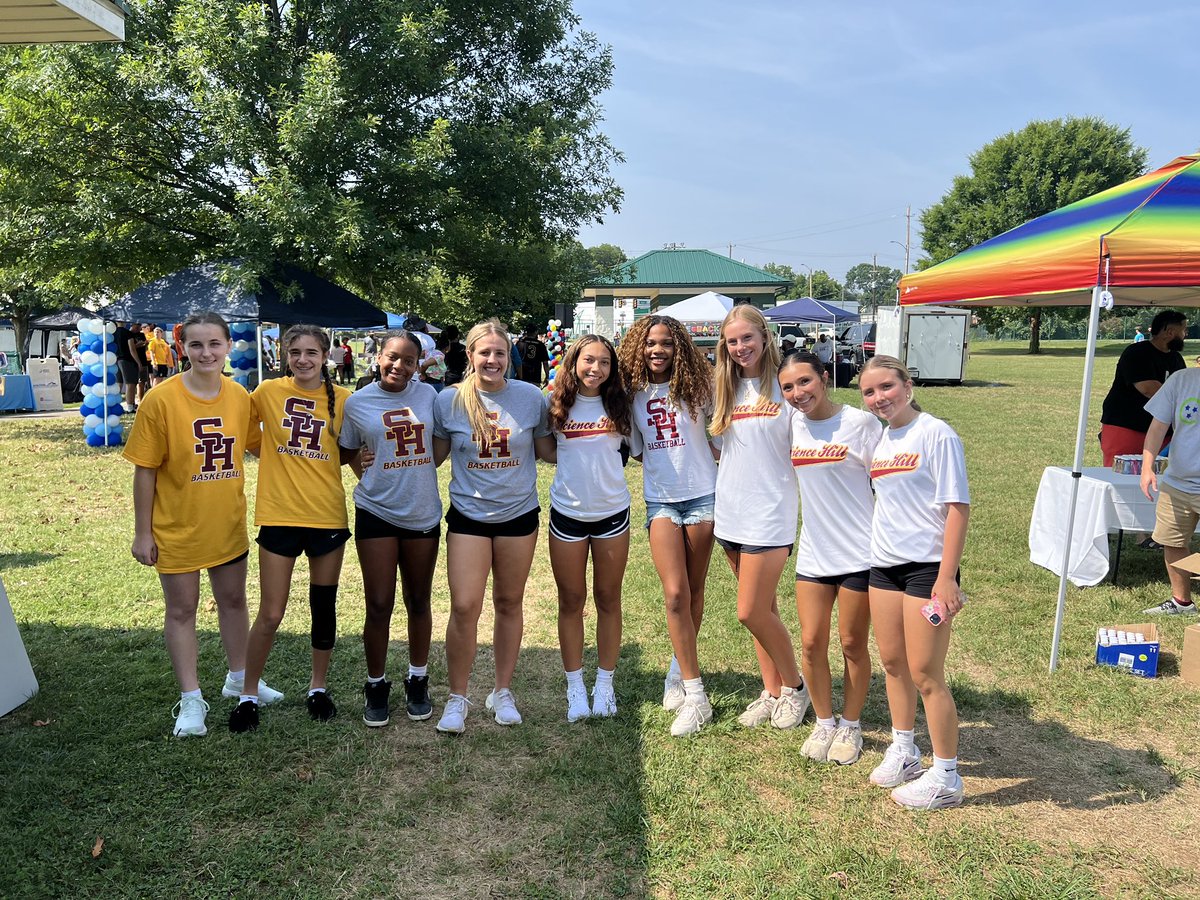 (Science hill basketball) Volunteering in our community at the Vincent dial day! (School supplies hand out)