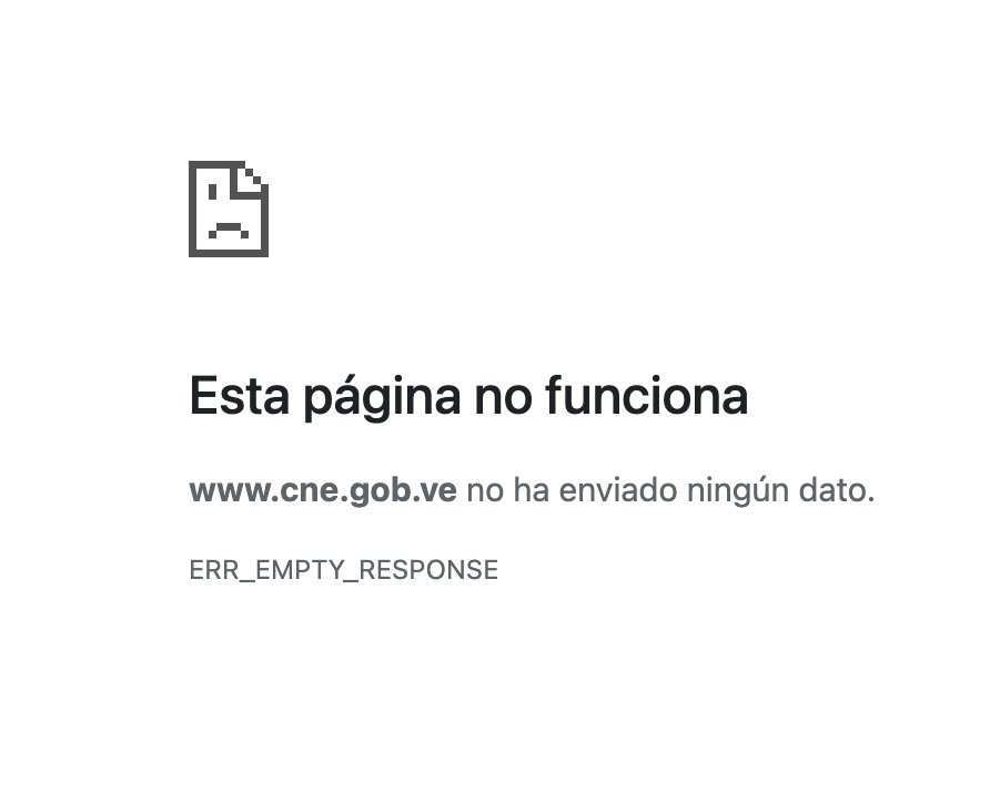 ¿Y los resultados? Pues no existen, la página web del CNE, no existe.