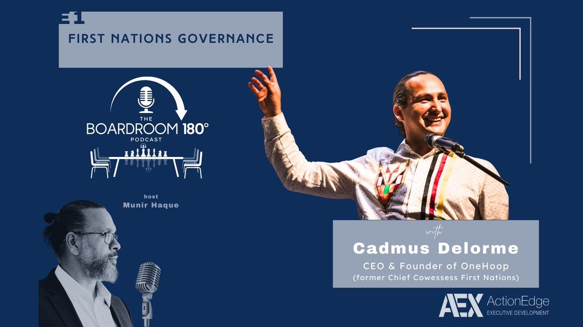 ActionEdge's tweet photo. The Boardroom 180 Podcast
Guest Cadmus Delorme E1: 30-Jul-24
CEO of @OneHoop_  and former Chief of the Cowessess FN. He talks of the discovery of  751 unmarked graves at residential school. "deep, vulnerable, &amp; informative, full of insight and wisdom..."
Listen to the podcast! https://t.co/3oBGSkAVpm