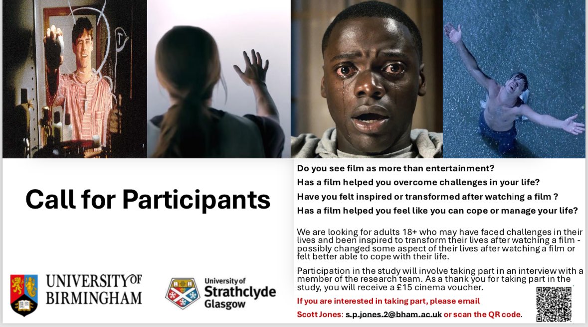 Do you enjoy film and cinema? Interested in taking part in our study and learning more about the power of film to inspire or enact change/transformation? Please
contact me to learn more about our research project (cc. Paul Hewer and Finola Kerrigan). We’d love to hear from you.