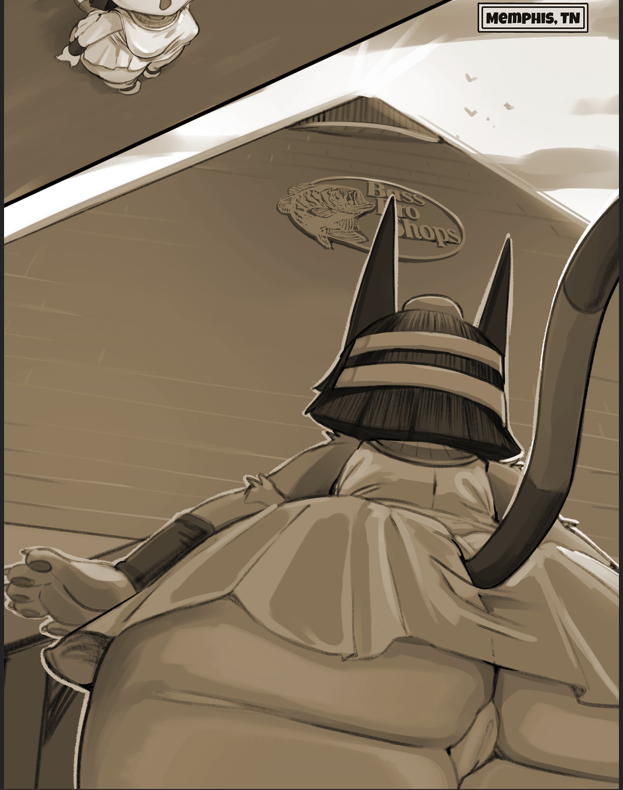 Magzama's tweet photo. That time I made a silly comic about a stupid thicc cat going to Memphis Tennessee. https://t.co/lUxS8rotVm