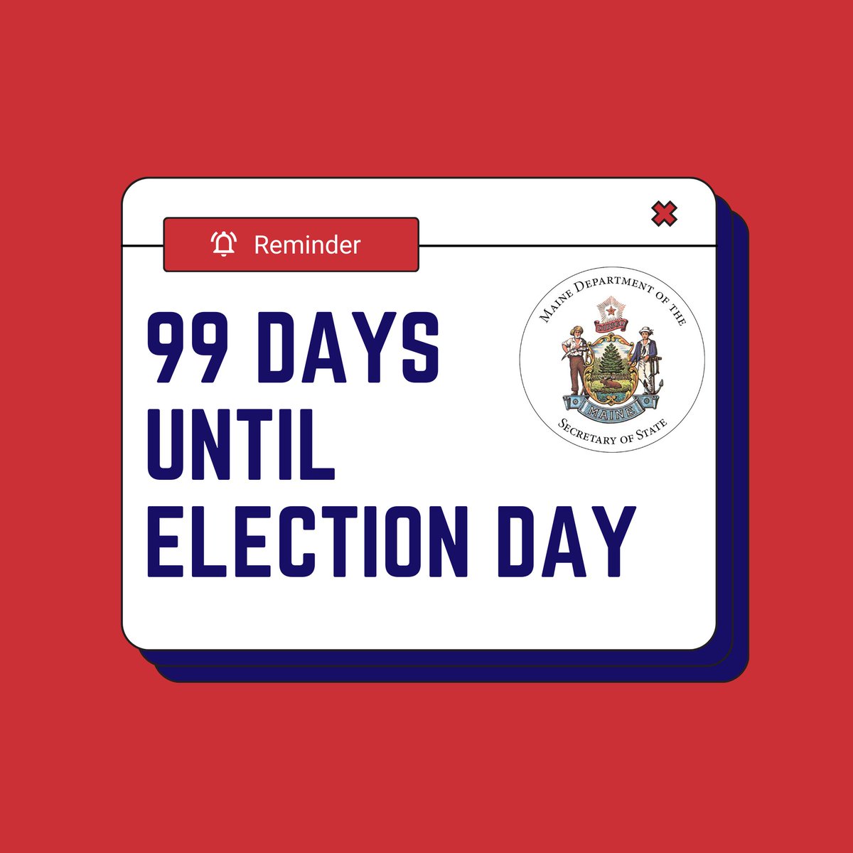 Have you registered to vote yet? Do you need to update your voter registration because you've recently moved?

Go to Maine.gov/vote today! You can also register in person up to and including on Election Day with Maine's same day voter registration.