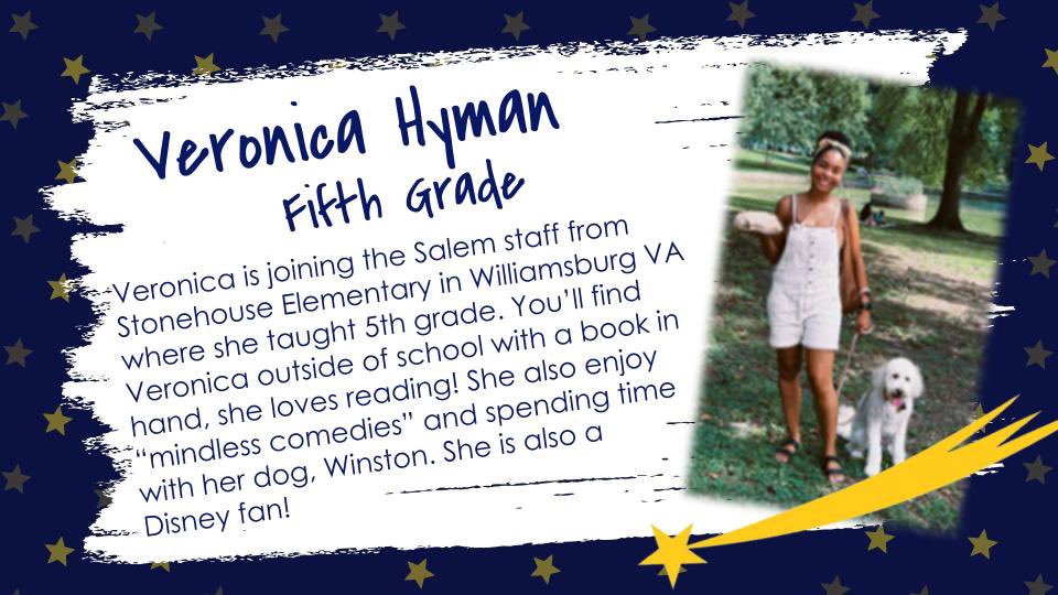We have a new  #SALEMstar 5th grade Teacher! Welcome to our family! #ONEccps #SHINEon